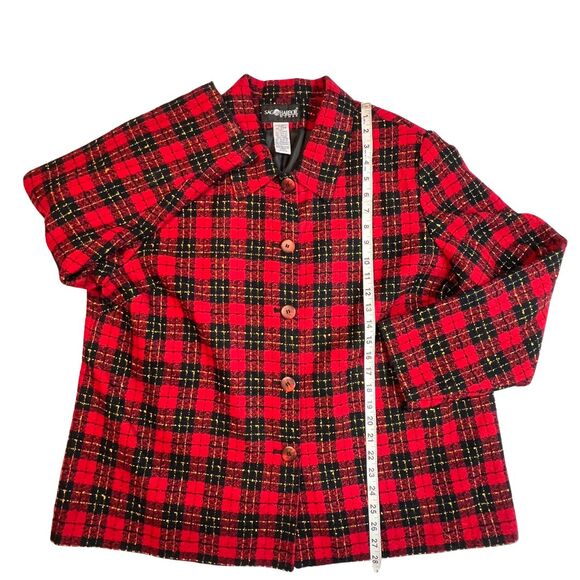 VTG Sag Harbor Jacket Womens 20 Plaid Button Dressy Professional Holiday Blazer - Picture 4 of 12